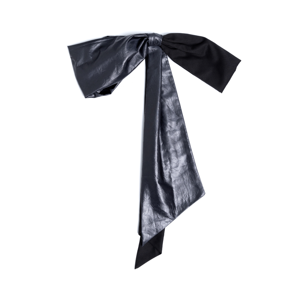 Ảnh Váy Ngắn Nơ Rời Màu Đen Brand TSUN Chính Hãng - Bowtie Mini Skirt, Nữ 3