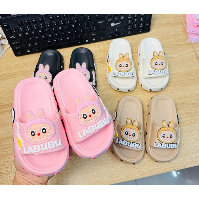 Dép bánh mì cho bé gái hình thỏ labubu Lucky siêu nhẹ êm chân cho bé gái