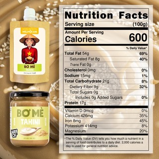 Bơ Mè Tahini 100% WayOf - Không Đường Không Dầu - Bổ Sung Canxi Eat Clean