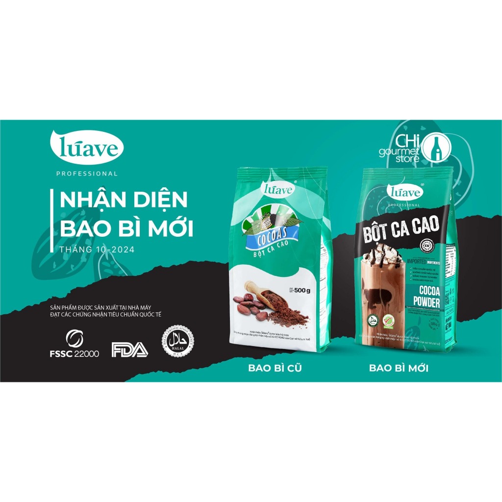 Bột Cacao đắng Luave bịch 500G