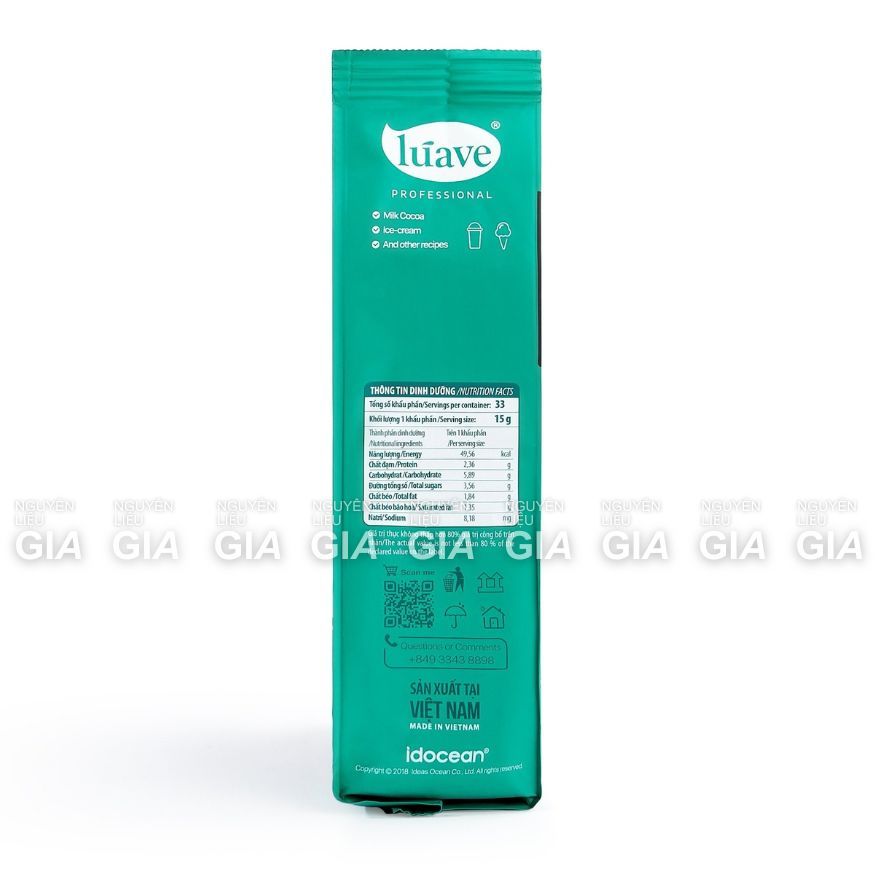 Bột Cacao đắng Luave bịch 500G