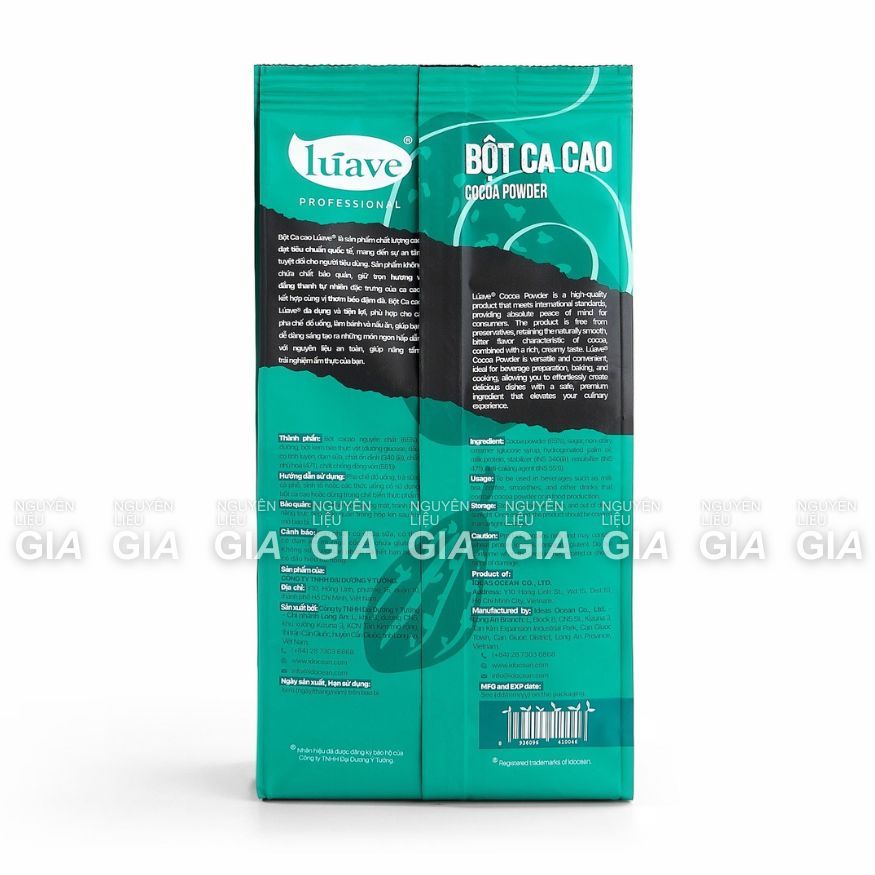 Bột Cacao đắng Luave bịch 500G