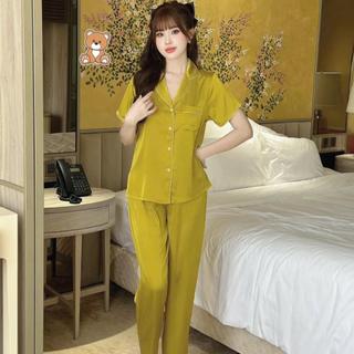 Đồ Bộ Pijama Nữ MiLi – Lụa Latin Cao Cấp, Áo Tay Ngắn Trơn Chạy Viền Có Túi, Quần Dài Có Túi, Đồ Ngủ Xinh