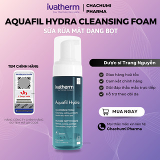 Sữa rửa mặt dạng bọt Ivatherm Aquafil Hydra Cleansing Foam dành cho da khô, nhạy cảm 160ml