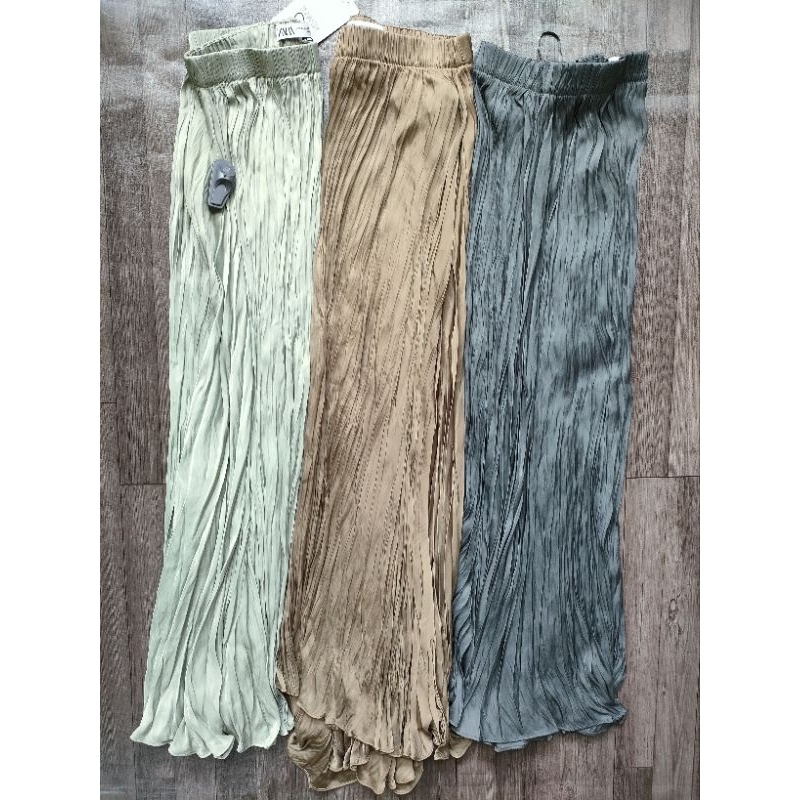 (BomoHouse) Chân váy midi lụa mềm xếp ly ZR* bigsize - dư xịn.