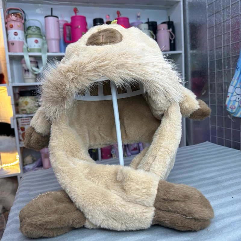 Mũ capybara Lông bóp tai giật có tiếng kêu Giữ Ấm Mùa Thu Đông Kiểu Dáng Hoạt Hình Có Tai giật Voi Women