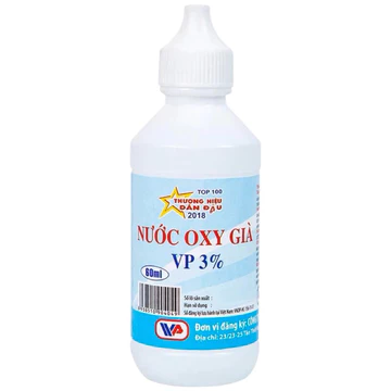 (2 chai) Dung dịch oxy già 3% Vĩnh Phúc 60ml/chai