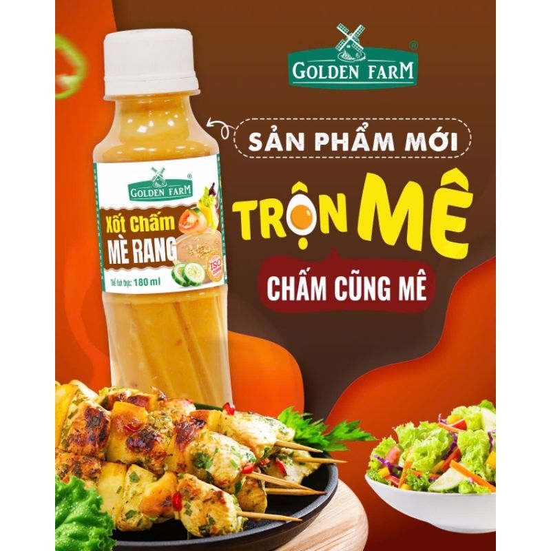 Nước chấm sốt mè rang Golden Farm chai 180ml - Món ngon hơn với sốt mè ...