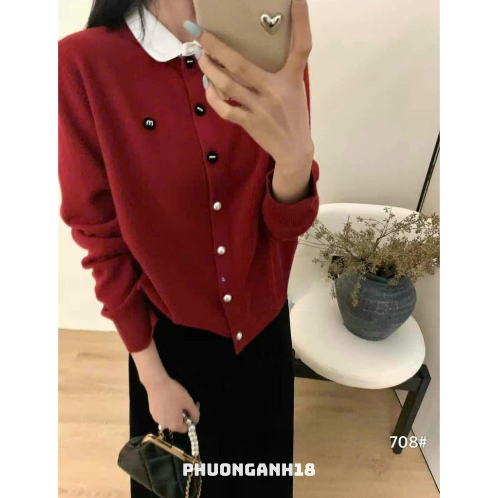 (Xả Kho ) Áo len cổ phối somi NEW hàng qcl1 708