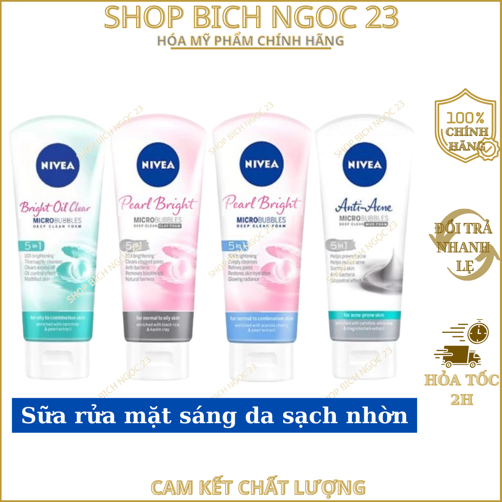 Sữa Rửa Mặt , sưa rủa Làm Trắng Ngừa Mụn Nivea Dành Cho Nữ 100ml