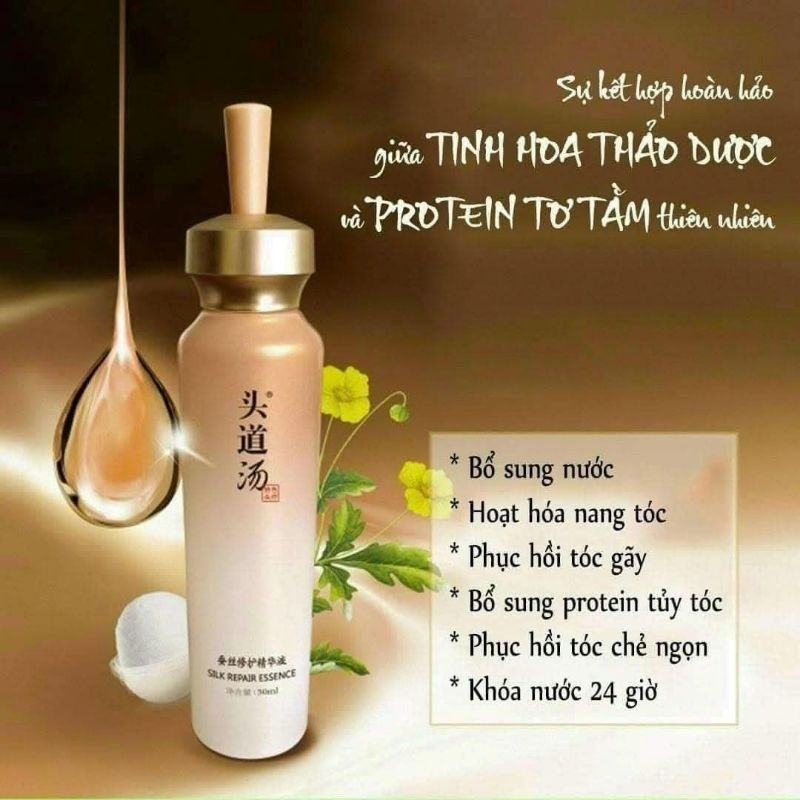 TINH CHẤT TƠ TẰM DƯỠNG TÓC THỦ ĐẠO THANG (PHỤC HỒI TÓC SƠ RỐI VÀ GÃY ...