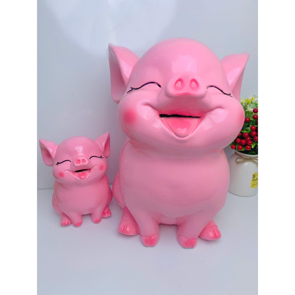 Heo đất tiết kiệm heo Hot 3D bản mới size Đại (C42xD30xR30) -ống tiết kiệm decor trang trí