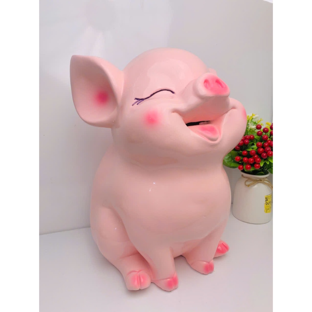 Heo đất tiết kiệm heo Hot 3D bản mới size Đại (C42xD30xR30) -ống tiết kiệm decor trang trí
