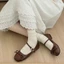 Giày búp bê nữ đính nơ bản H109 fullbox da mềm cao cấp - Giày mary jane nữ hot trend thoải mái phối đồ xinh