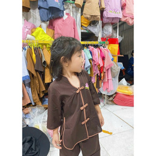 Cổ Tàu Bé Gái Jacket Top Kem Dress Women # Đồ Lam Đi Chùa