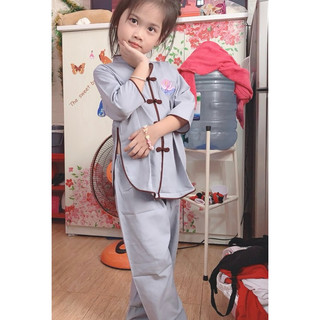 Cổ Tàu Bé # Quần Áo Bé Gái Đồ Lam Đi Chùa