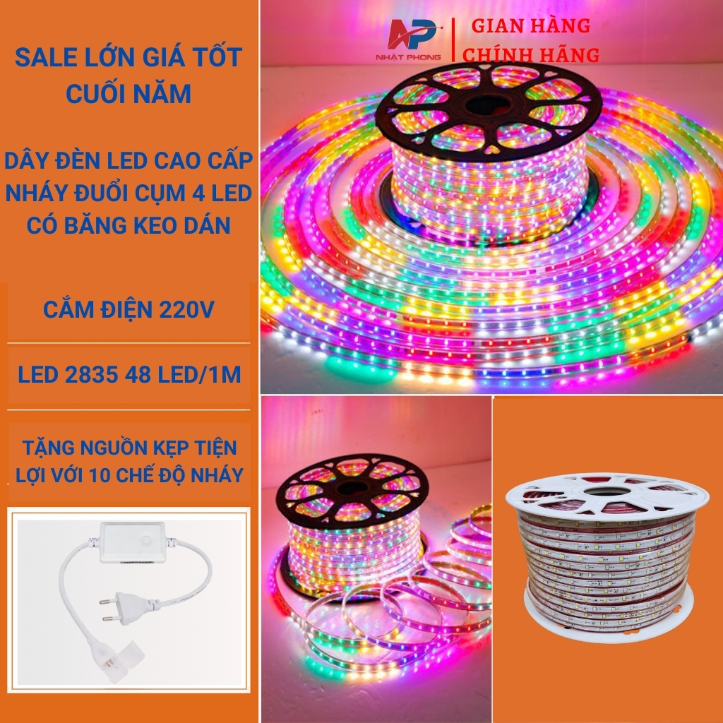 30MDây led nháy đuổi nhiều màu NP NHẬT PHONG có băng keo dán cao cấp ...
