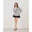 Áo sơ mi kẻ sọc nữ GILLEE phối cổ và tay áo trắng, dáng oversized, sơ mi form rộng vải kate Mỹ FAS354
