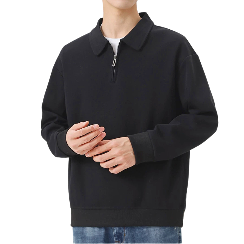 40-115KG Áo Thun Polo Tay Dài Khóa Zip BIGSIZE Nam Nữ Áo Sweater Thu Đông Giữ Ấm - MÃ 49