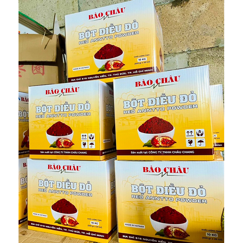 1 thùng 10kg Bột Điều Đỏ Bảo Châu dùng chế biến đồ ăn tạo màu thực phẩm túi 500g