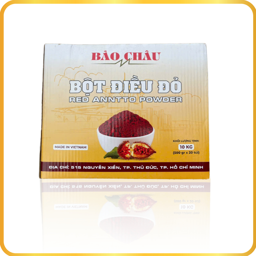 1 thùng 10kg Bột Điều Đỏ Bảo Châu dùng chế biến đồ ăn tạo màu thực phẩm túi 500g