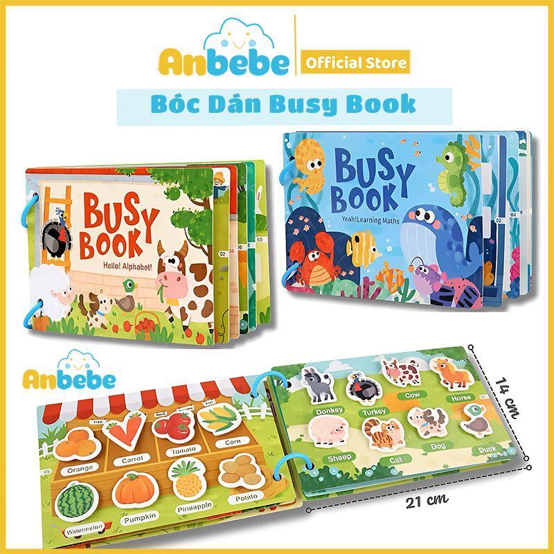 Sách Học Liệu Bóc Dán Montessori Thông Minh, Đồ Chơi Giáo Dục Sớm Cho Bé Kích Thích Não Bộ