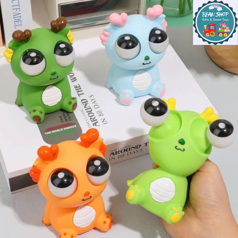 Đồ Chơi Squishy Rồng Mắt Lồi Hình To – Nắn Bóp Đàn Hồi, Xả Stress Vô Tri, Dẻo Mềm Mịn