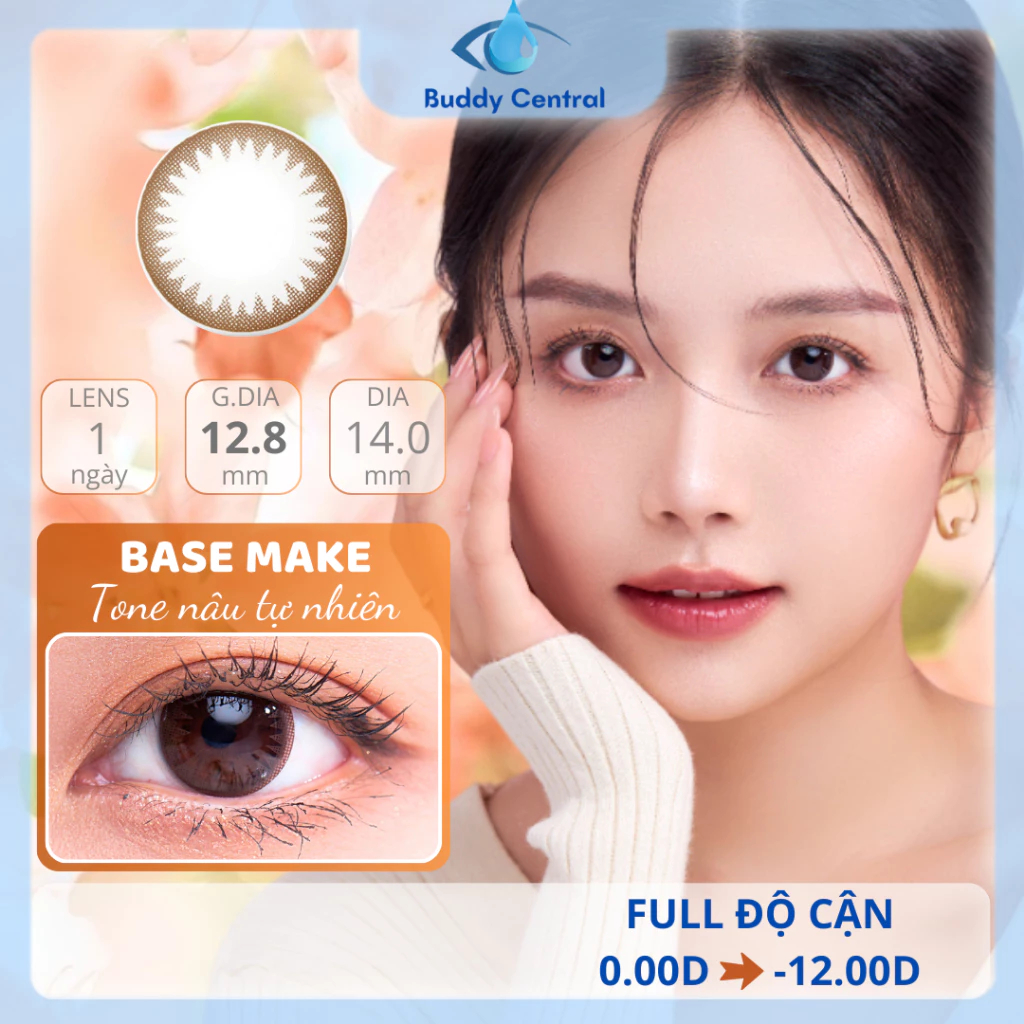 (1 CẶP-2 CHIẾC) Lens SEED 1 ngày màu Base Make full dãy độ từ 0 đến -12 ...
