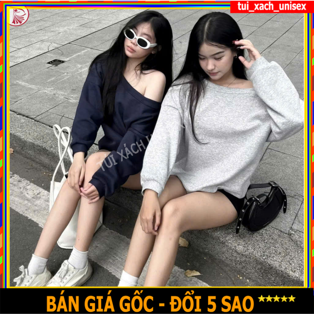 Áo Sweater Nữ Trễ Vai, Lệch Vai Vải Nỉ 2 Da Cao Cấp Mùa Thu Đông Mặc 2 Kiểu 2025 - UNISEX SSL