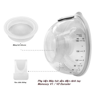 Màng silicone và Van chân không - Phụ kiện Máy hút sữa điện rãnh tay Momcozy V1 / V2 Durceler