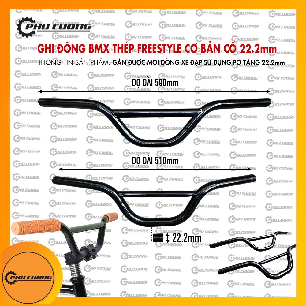 Ghi Đông - Tay lái xe BMX Freestyle cánh én - Thép cacbon cao cấp, dài ...