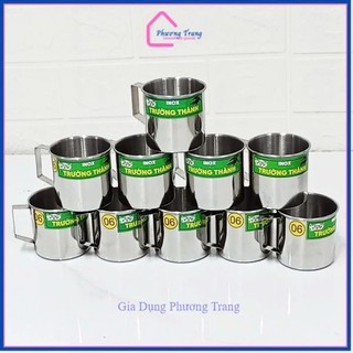 COMBO 10 Ly uống nước inox an toàn, loại dày, tiện lợi, ca làm đá có quai Trường Thành nhiều kích thước - Phương Trang