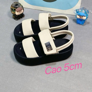 Giày Sandal Nữ IGU Hai Quai Xé Dán Cao 5cm, Dép Quai Hậu Nữ Phong Cách Hàn Quốc.