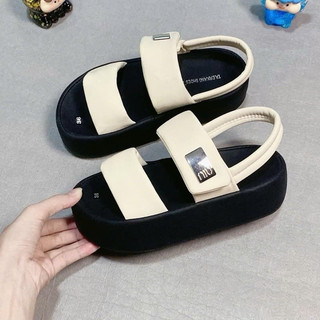 Giày Sandal Nữ IGU Hai Quai Xé Dán Cao 5cm, Dép Quai Hậu Nữ Phong Cách Hàn Quốc.
