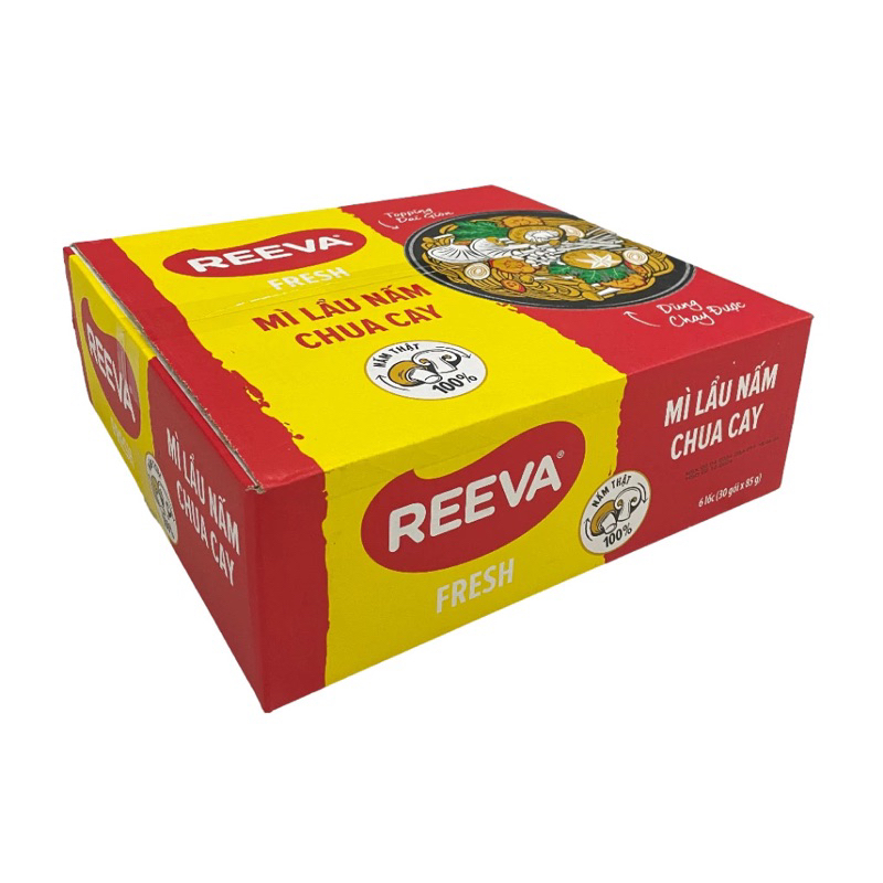 Mì REEVA lẩu nấm chua cay (thùng/ 30 gói, 85g) | Shopee Việt Nam
