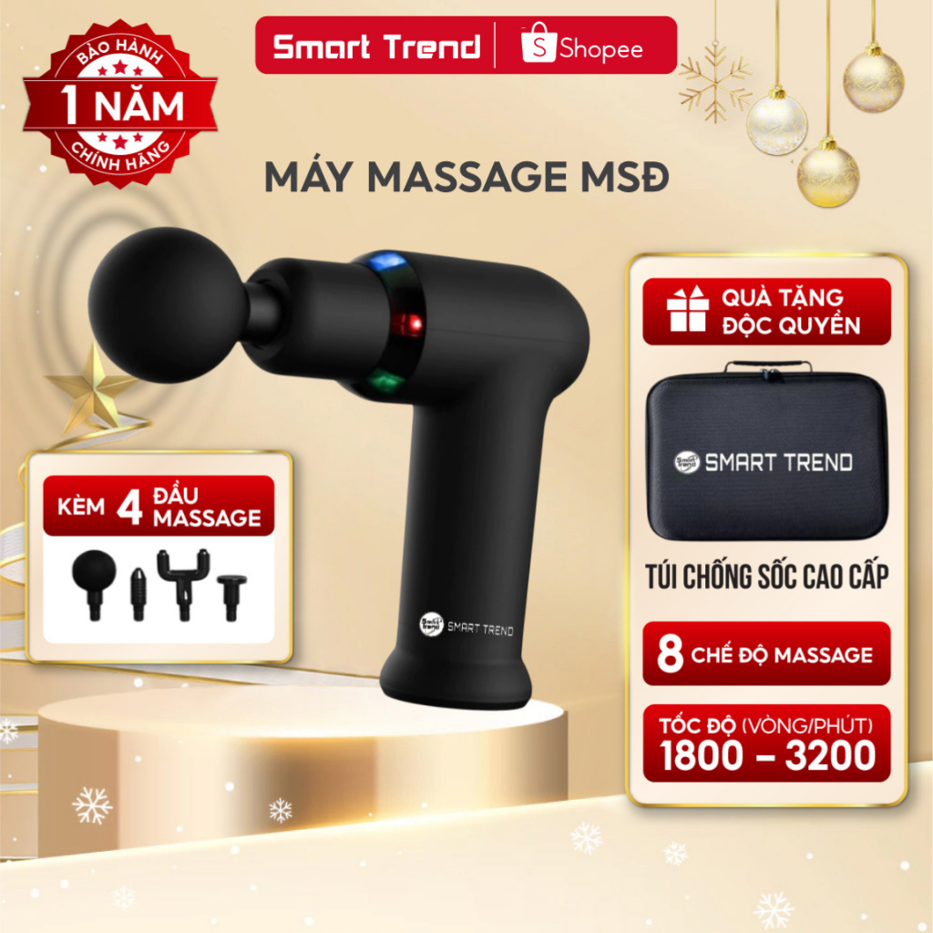 Máy massage cầm tay đấm lưng có chức năng làm nóng 4 đầu 8 chế độ cao ...