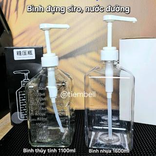 Bình bơm siro nước đường có vòi pump định lượng 10ml/lần xịt, dung tích bình 1100ml và 1600ml Vietnam