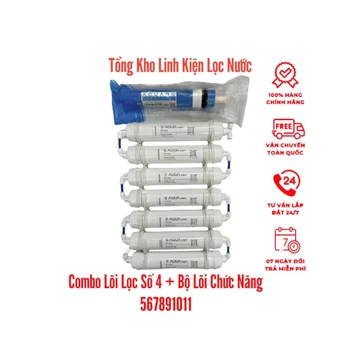 Combo Lõi 4 + 5,6,7,8,9,10,11 AQUA - Gồm Lõi Lọc RO Số 4 + Bộ Lõi Chức Năng Tạo Khoáng 5,6,7,8,9,10,11 Thay Cho Mọi Loại