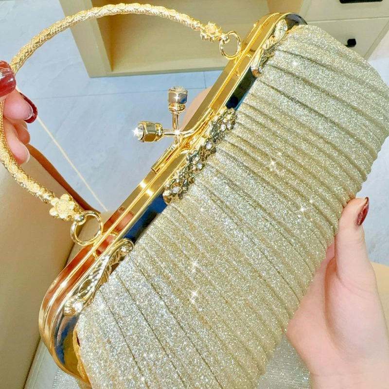 Túi ví cầm tay dự tiệc có dây đeo sang trọng lấp lánh - C995