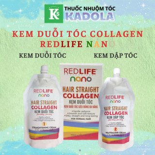 Kem Duỗi Tóc - Kem dập tóc tại nhà siêu thẳng siêu bóng REDLIFE NANO Collagen 500ml | Thuốc nhuộm tóc Kadola