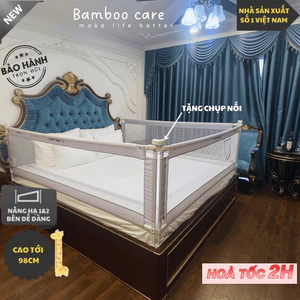 Thanh chắn giường cho bé BamBoo mới nhất 2026, nâng hạ từng bên dễ dàng, an toàn cho bé