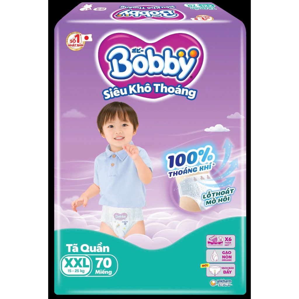 Hot: combo 2bịch Bobby Siêu Khô Thoáng/Utral giao ngẫu nhiên size M96/ L88/ XL74/ XXL68miếng