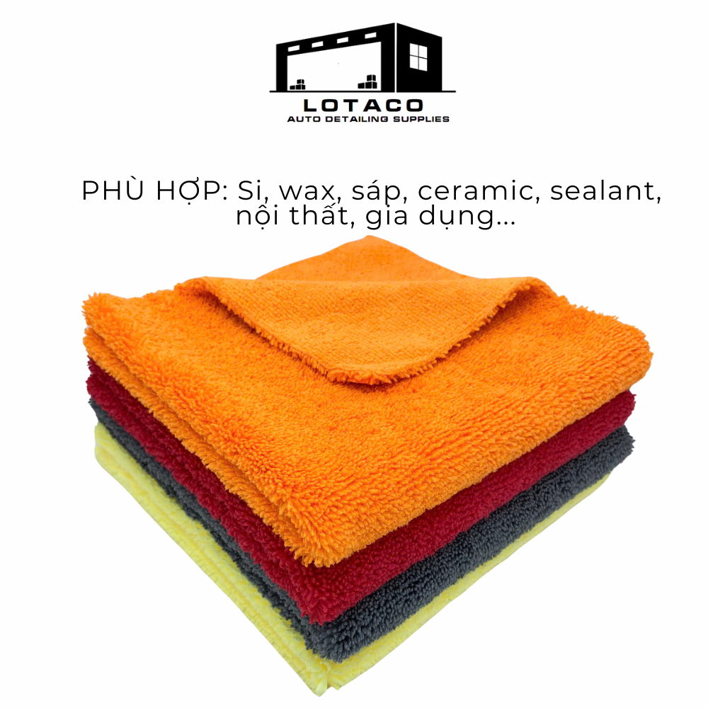 Khăn lau đa năng EDGELESS 380gsm không viền detailing cao cấp  LOTACO 40x40cm  - 100% Microfiber | BigBuy360 - bigbuy360.vn