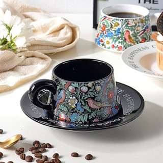 Bộ Cốc Đĩa Vintage Gốm Sứ Cao Cấp,Họa Tiết Hoa Cổ Điển Phong Cách Bắc Âu,Kèm Hộp Sang Trọng,Quà Tặng