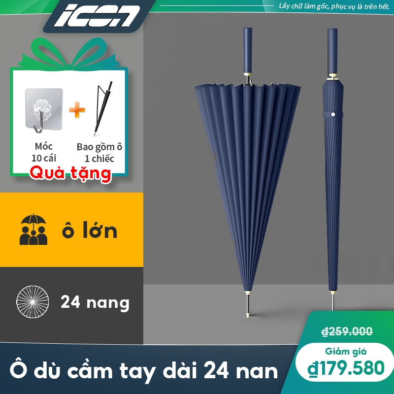 ICON ô che mưa nắng ngoài trời,Dù che mưa, dù đi mưa cỡ lớn dài tán ...