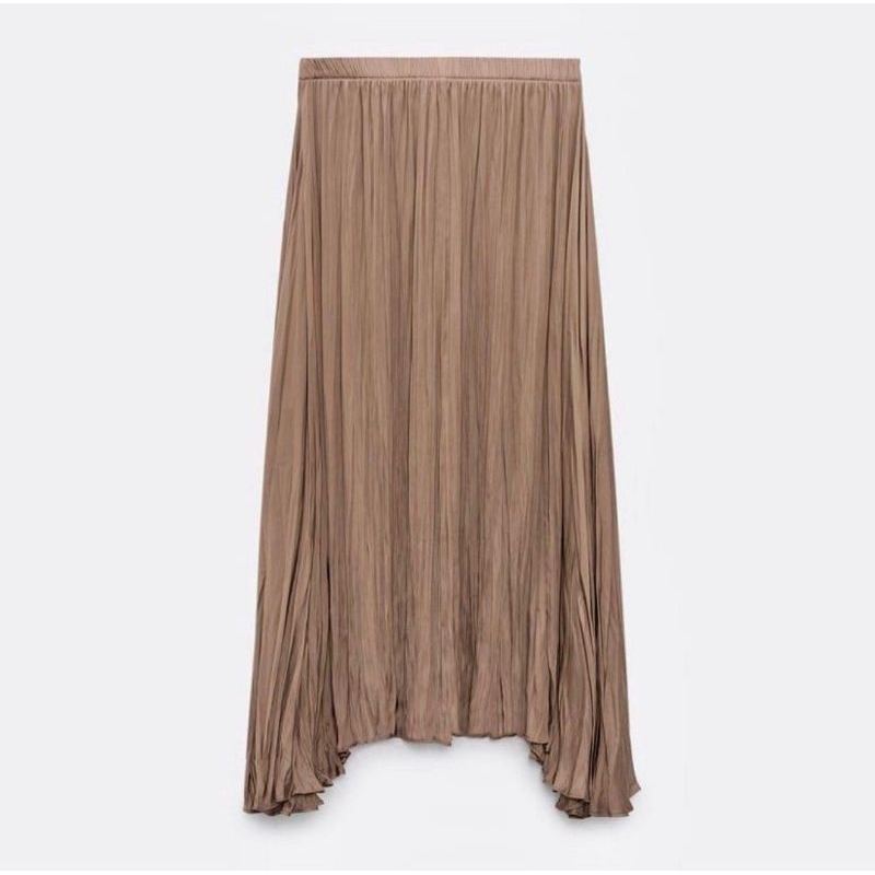 (BomoHouse) Chân váy midi lụa mềm xếp ly ZR* bigsize - dư xịn.
