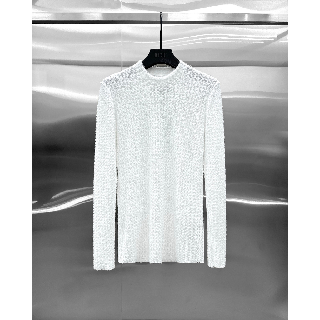 [Ảnh thật] Áo Len Lưới Trắng RICH Mesh Knit Sweater - AD066B | Shopee ...