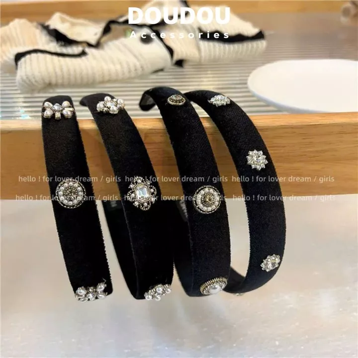 Băng đô cài tóc Doudou Cài tóc nhung Cài tóc nữ Bờm cài tóc Bờm tóc nữ Bờm nhung Cài