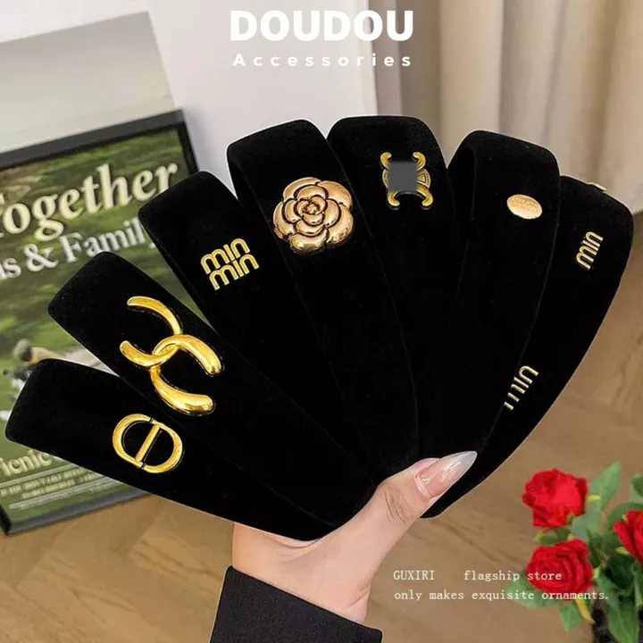 Băng đô cài tóc Doudou Cài tóc nhung Cài tóc nữ Bờm cài tóc Bờm tóc nữ Bờm nhung Cài