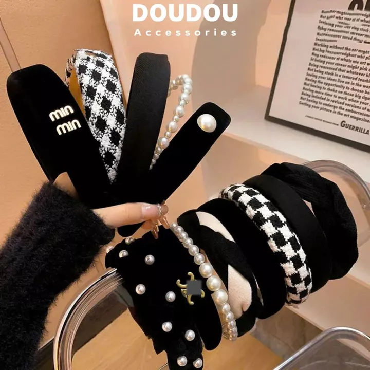 Băng đô cài tóc Doudou Cài tóc nhung Cài tóc nữ Bờm cài tóc Bờm tóc nữ Bờm nhung Cài